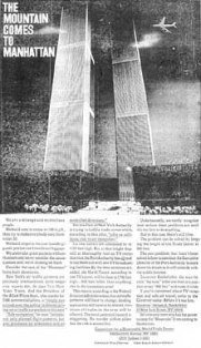 A 1968 advert with an artist&rsquo;s rendition of a plane hitting the WTC.